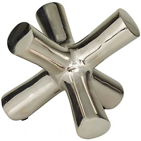 9" Silver Aluminum Jack Abstract Sculpture