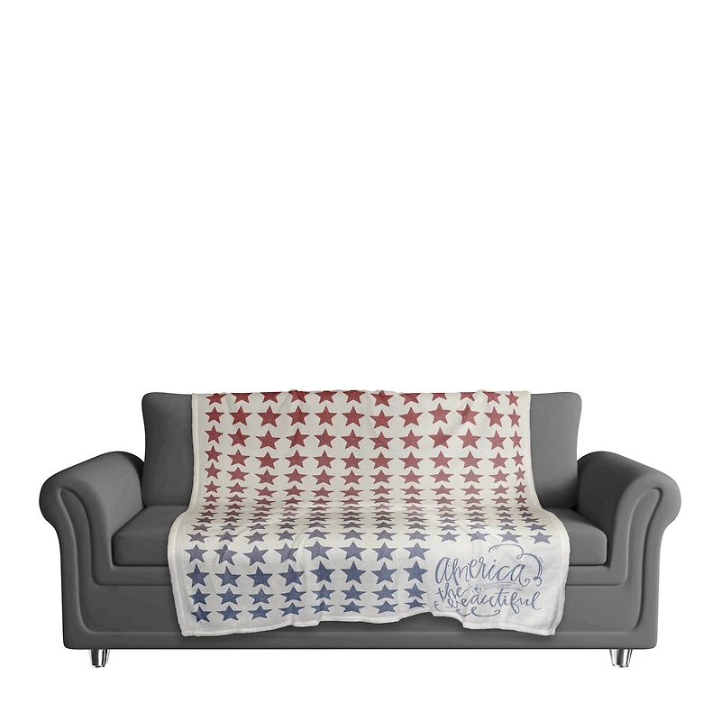 Gradient Stars Coral Fleece Blanket