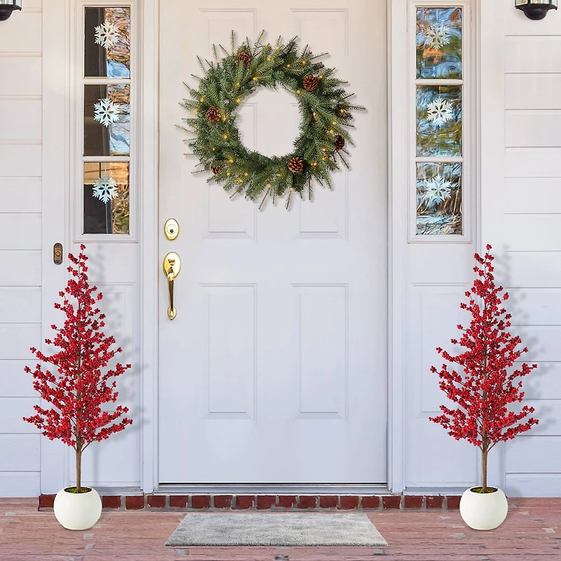 Glitzhome® 41"H Chirstmas Berry Porch Tree