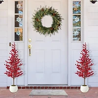 Glitzhome® 41"H Chirstmas Berry Porch Tree