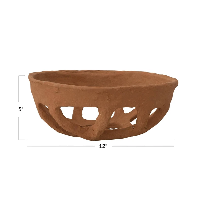 Hello Honey® 13" Rust Handmade Paper Mache Basket