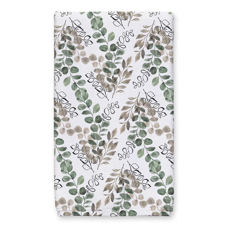 Sage Tan Leaves 16" x 25" Towel Set