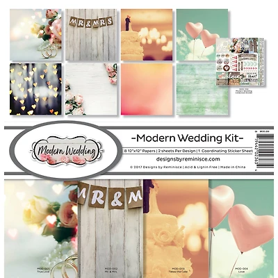 Reminisce Collection Kit 12"X12"-Modern Wedding