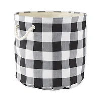 DII® Large Round White/Black Buffalo Check Polyester Bin