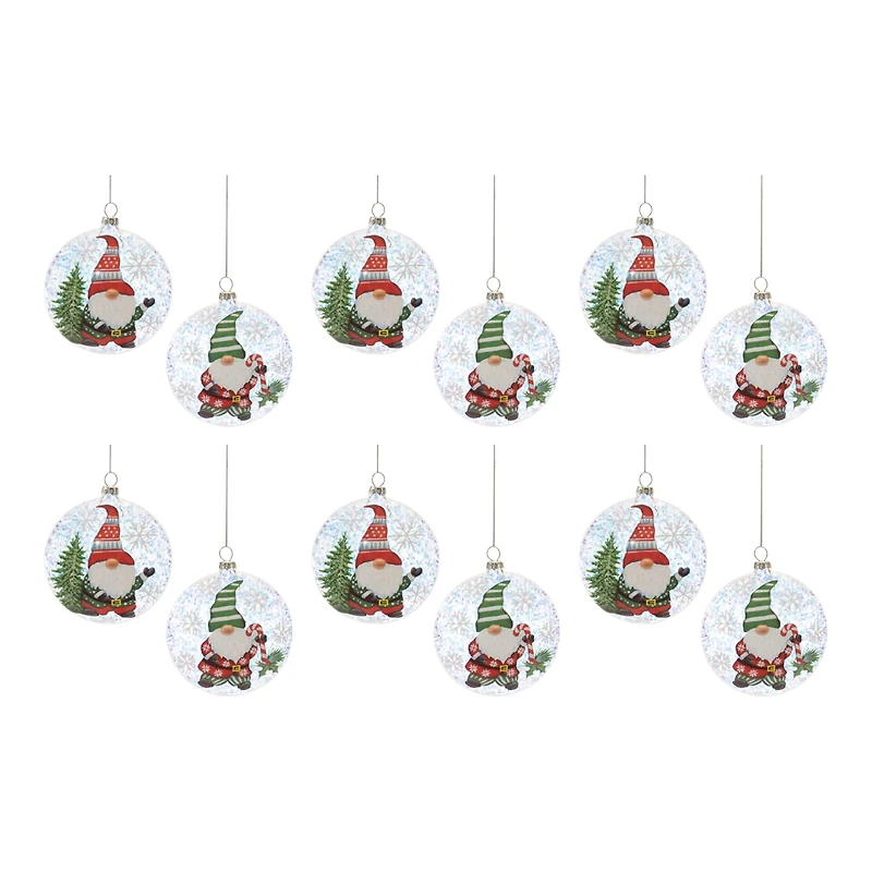 12ct. 4" Gnome Ball Ornaments