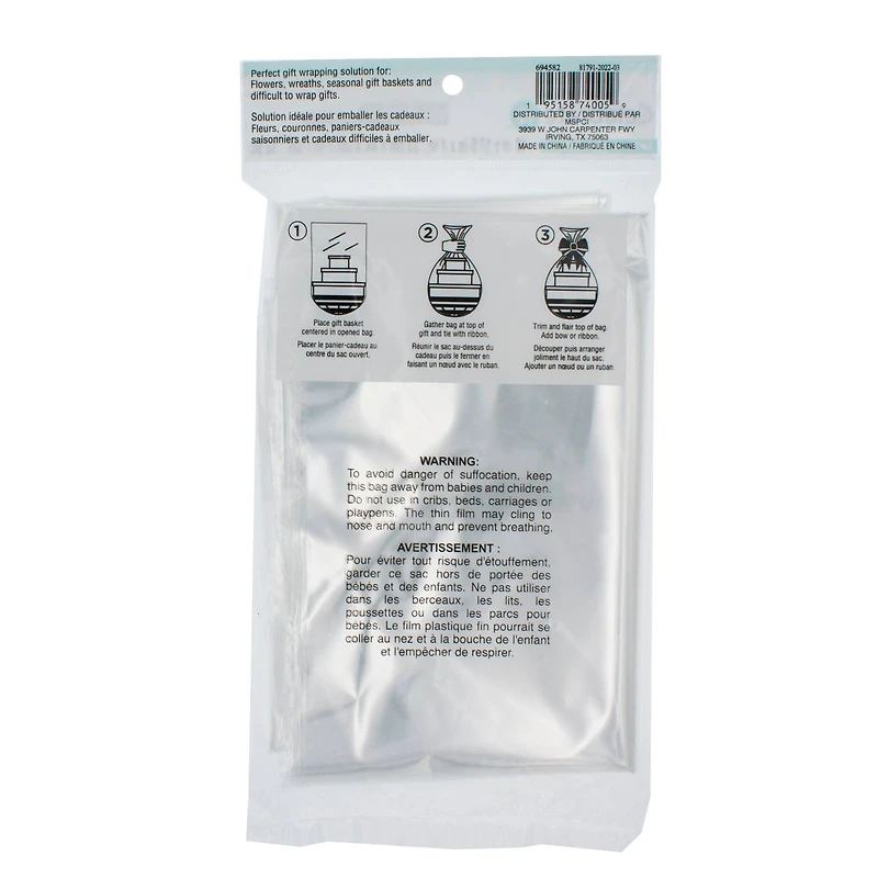 12 Packs: 12 ct. ( total) Clear Basket Gift Bags by Celebrate It