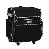 Everything Mary Black & Floral Rolling Scrapbook Travel Case