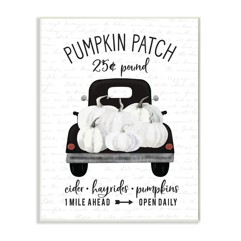 Stupell Industries Pumpkin Patch Farm Truck Wood Wall Plaque