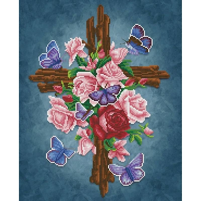 Diamond Dotz® Flower Cross Diamond Painting Artwork Kit