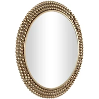 CosmoLiving by Cosmopolitan Brass Metal Ball Wall Mirror with Beaded Detailing 32" x 1" x 32"