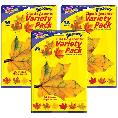 TREND Enterprises® Maple leaves classic accents® Variety Pack, 3 Packs of 108