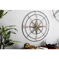 Gray Compass Metal Farmhouse Wall Decor