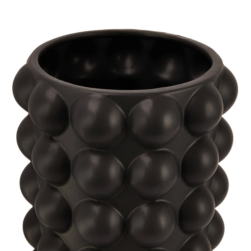 Hello Honey® Black Modern Stoneware Raised Dot Vase
