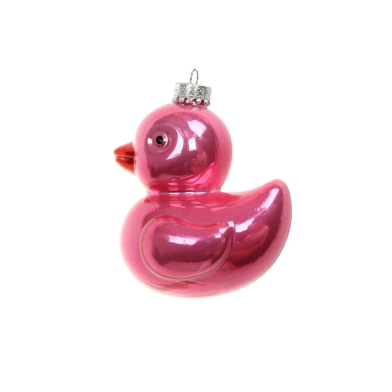 3.25" Pink Ducky Glass Ornament by Ashland®