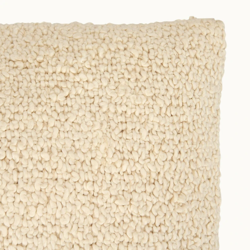 Hello Honey® Cream Woven Cotton Bouclé Pillow