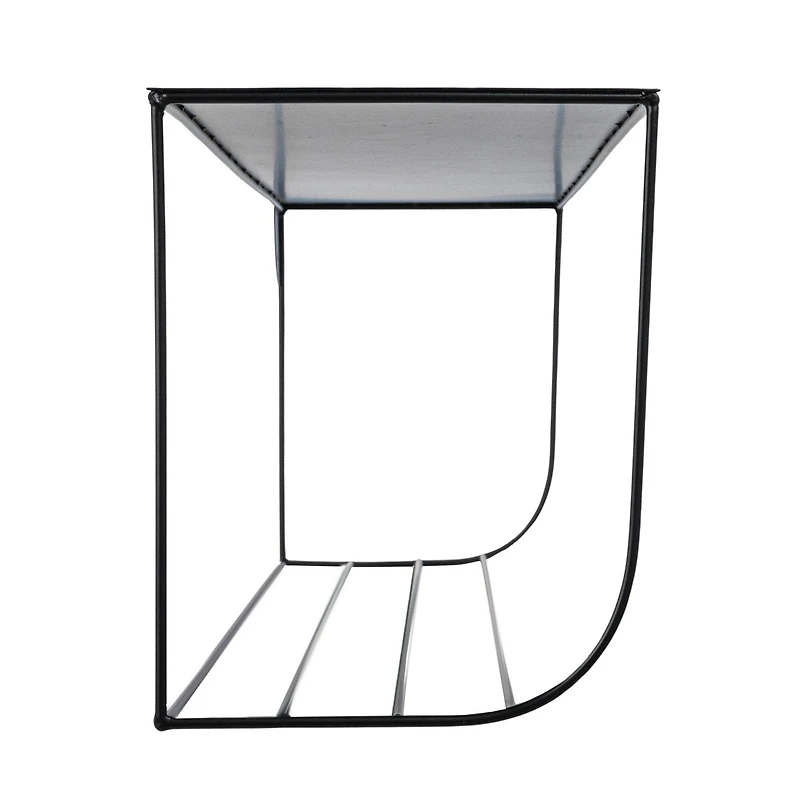 Hello Honey® 40" Matte Black Metal Two-Tier Wall Shelf
