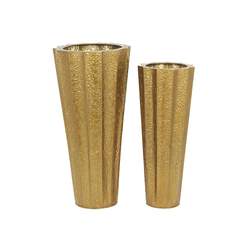 Gold Textured Floor Vase Set