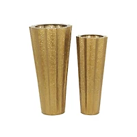 Gold Textured Floor Vase Set