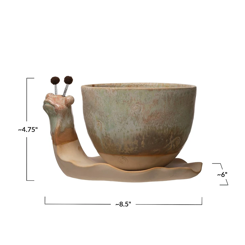 Hello Honey® Stoneware Snail Planter Set