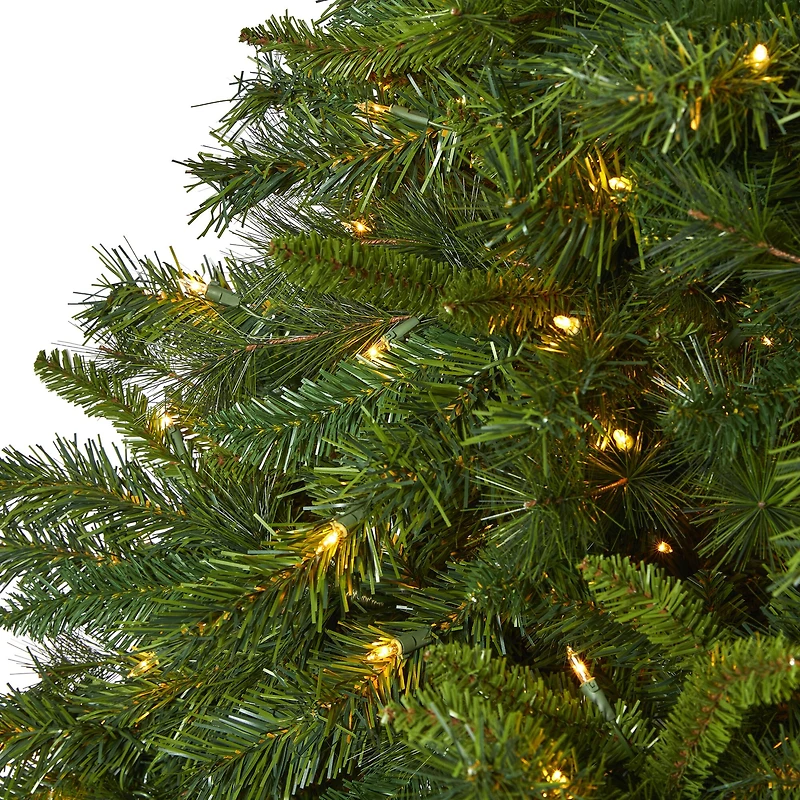 7ft. Pre-Lit Wyoming Mixed Pine Artificial Christmas Tree, Clear LED Lights