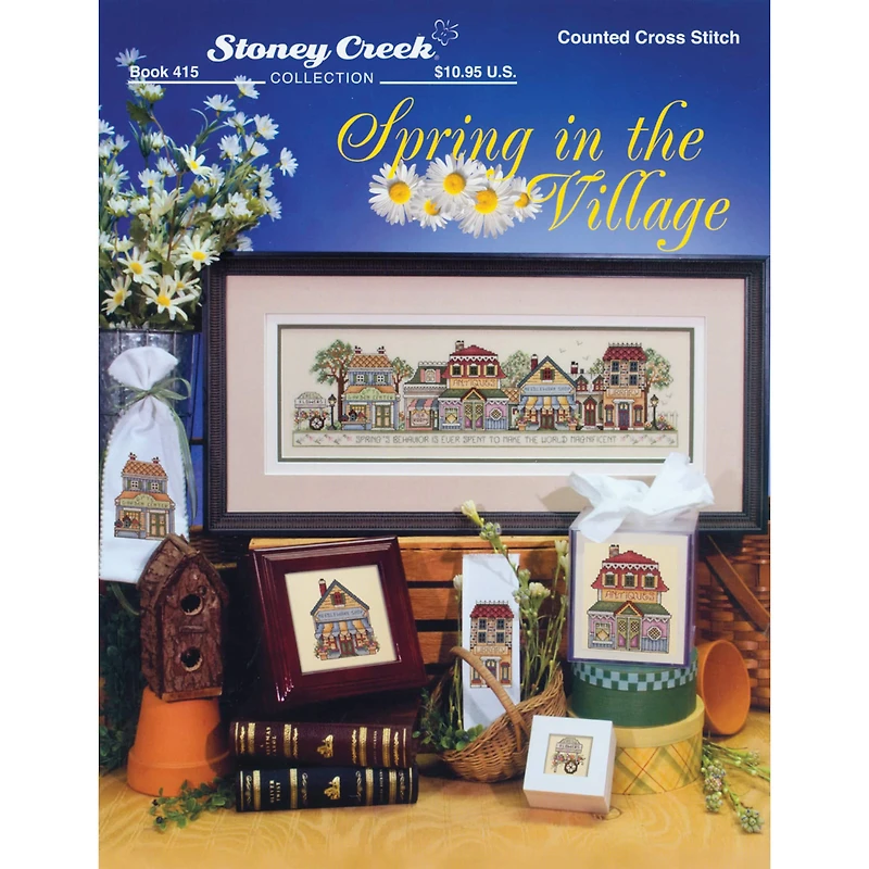 Stoney Creek Spring In The Village Counted Cross Stitch Book