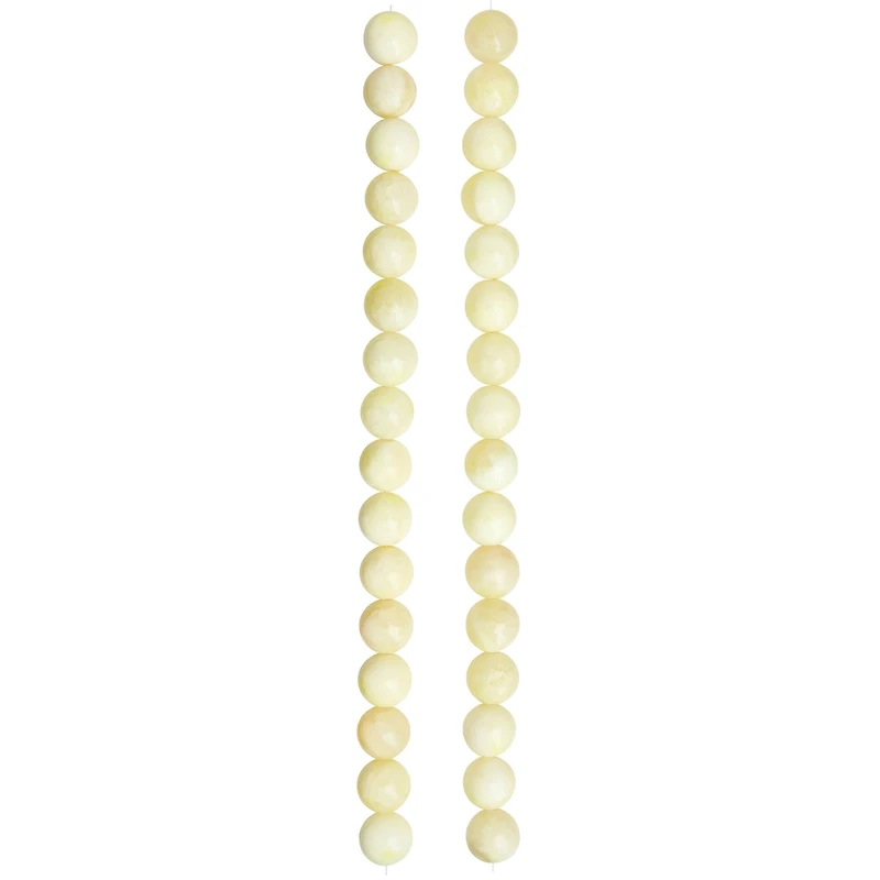 12 Pack: Cream Dyed Quartzite Round Beads, 10mm by Bead Landing™