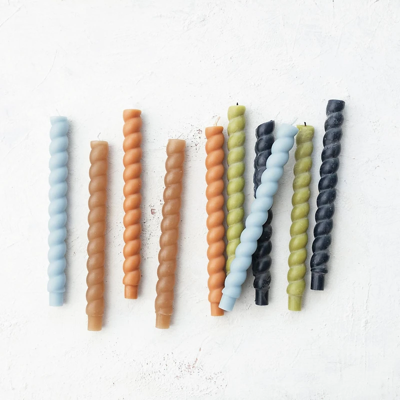 Hello Honey® 10" Camel Brown Unscented Twisted Taper Candles, 2ct.