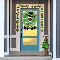 24" Happy St. Patrick's Day Ribbon Wreath with Leprechaun Hat
