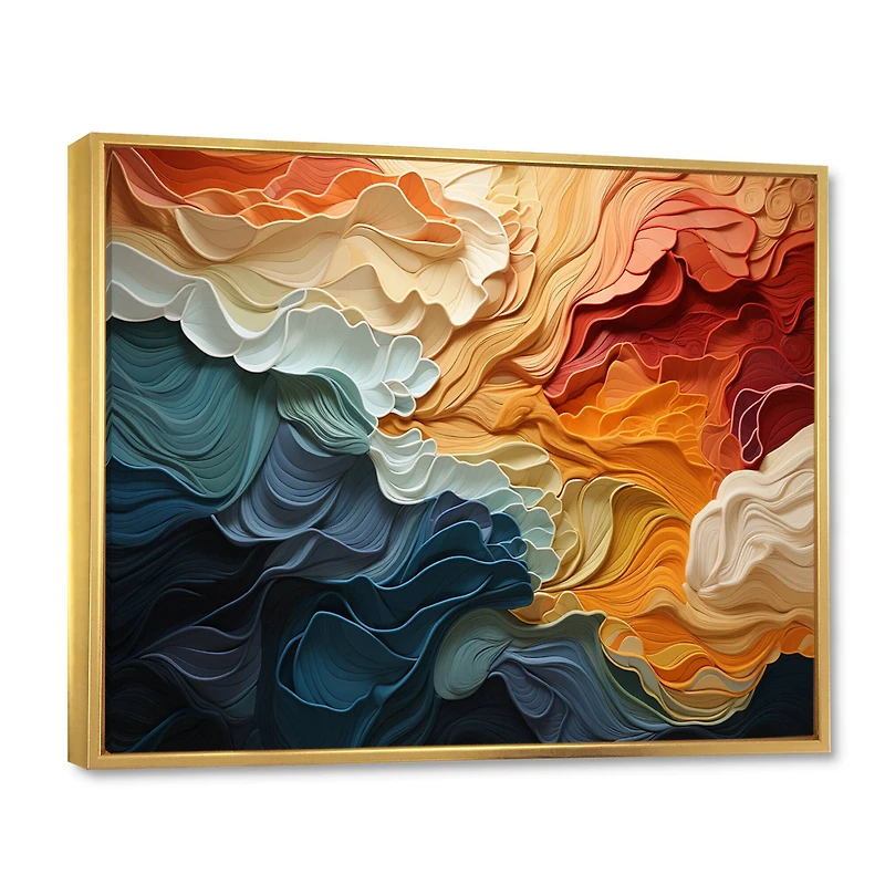 Designart "Biomorphism Organic Forms V" Modern Framed Wall Art Living Room