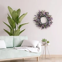 24" Artificial Lavender Floral Spring Wreath