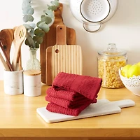 DII® Solid Barn Red Waffle Terry Dishtowels, 4ct.