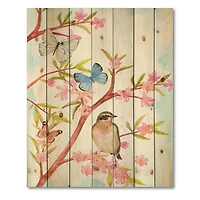 Designart - Clever Bird Sitting On Branch of A Spring Tree