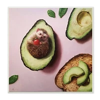 Stupell Industries Adorable Hedgehog Resting in Avocado, 12" x 12"