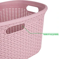 Mind Reader 10.5'' Pink Laundry Basket with Cutout Handles