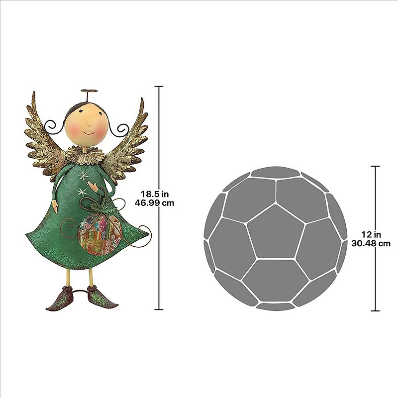 Design Toscano 19" Holiday Helper Blanche Metal Angel Statue