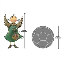 Design Toscano 19" Holiday Helper Blanche Metal Angel Statue