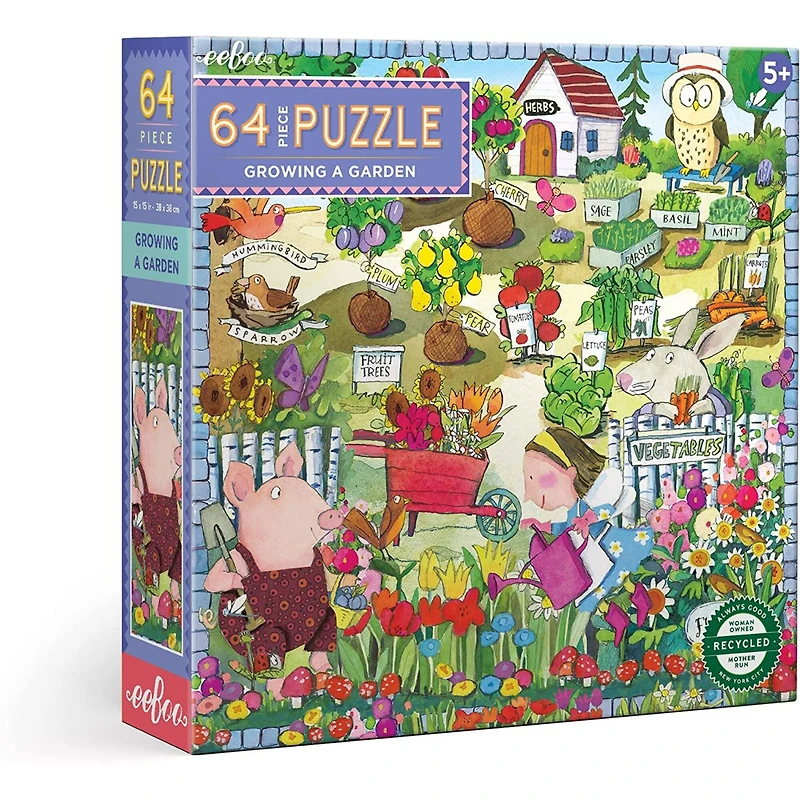 eeBoo Growing a Garden 64 Piece Puzzle