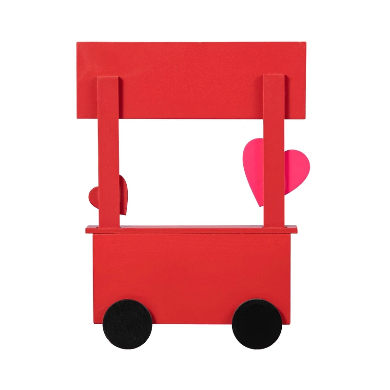 Glitzhome® 10" Valentine's Wooden Kissing Booth Table Décor