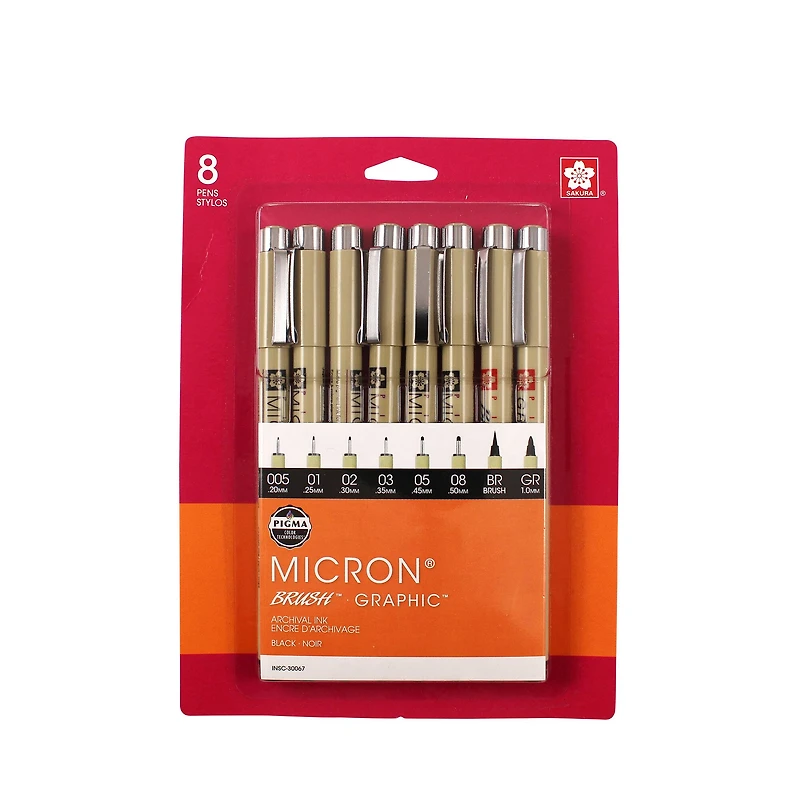 Pigma® Micron® Black Brush & Fine Point Pen Set