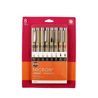 Pigma® Micron® Black Brush & Fine Point Pen Set