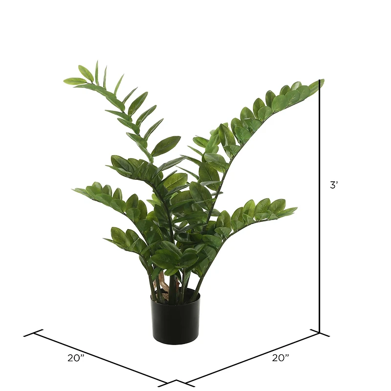 36" Potted Green Zamifolia Artificial Bush