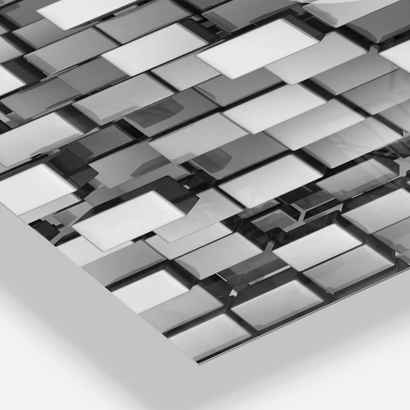 Designart Black And Gray Cubes Wall Clock