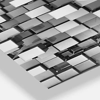 Designart Black And Gray Cubes Wall Clock