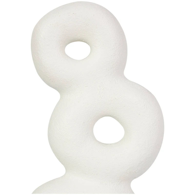 18" White Abstract Stacked Circle Ring Sculpture