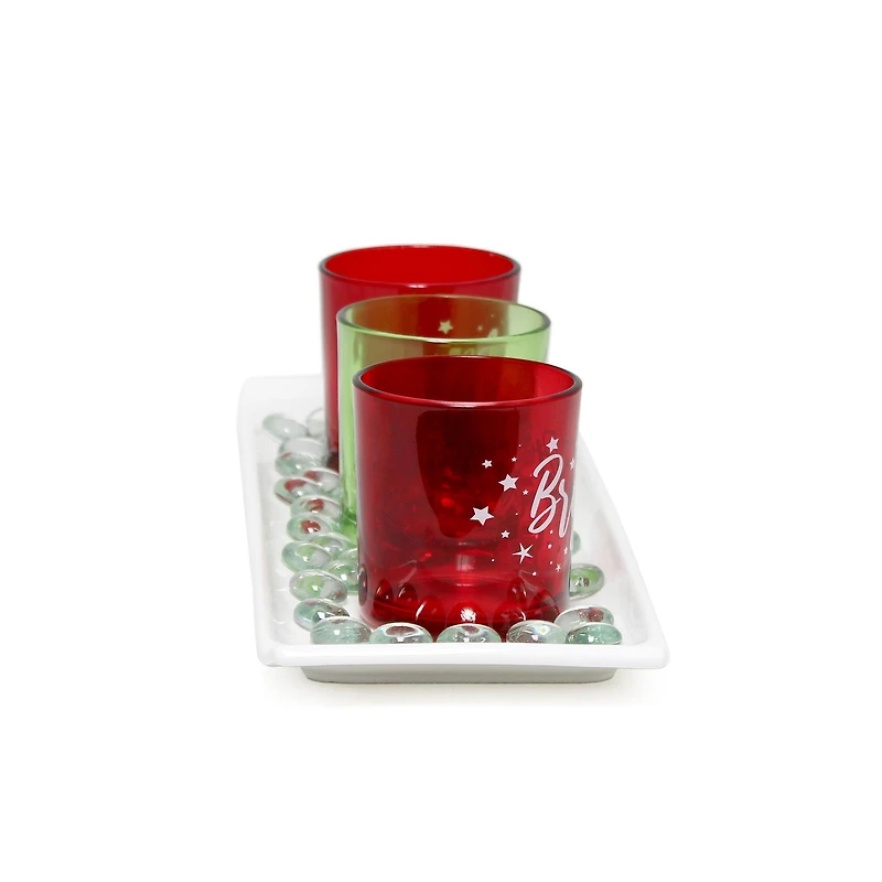 Elegant Designs™ Merry & Bright Christmas Candle Holder Set