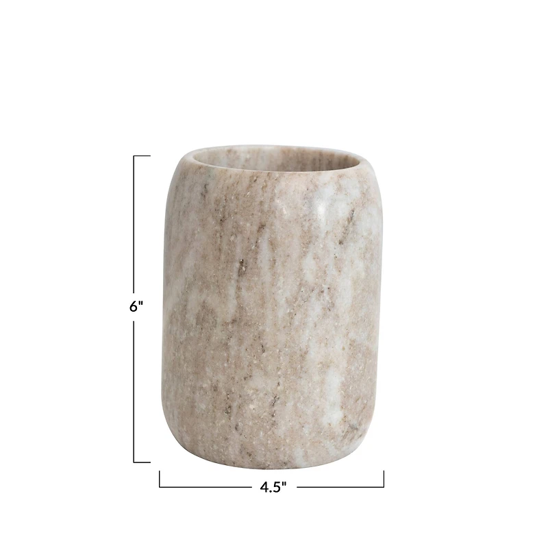Hello Honey® 7" White Marble Jar Bottle Holder