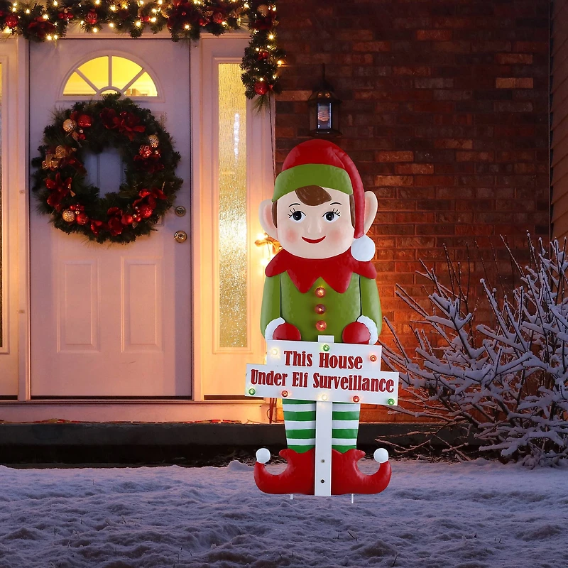 Mr. Christmas 38" Outdoor Metal Elf Sign