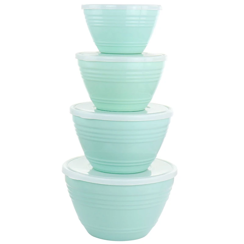 Martha Stewart Turquoise Plastic Bowl Set with Lids