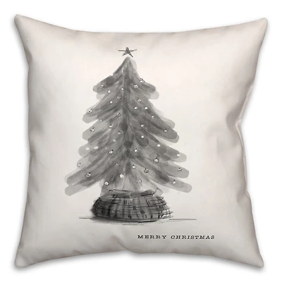 Neutral Christmas Tree 18" x 18" Indoor/Outdoor Pillow