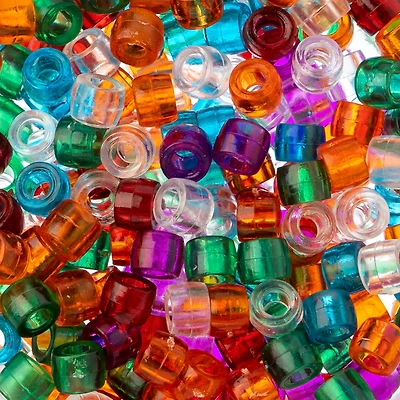 John Bead 6mm Assorted Transparent Plastic Mini Pony Beads, 1,000ct.